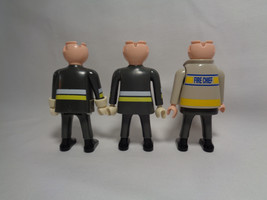 1997 Playmobil Fireman Firefighter Grey Uniform 3 Male Replacement Figures  - $3.90