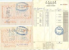 Grand Hotel Taipei Taiwan Account Statement Business Card Chits Receipts... - $20.79