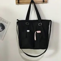 Women Shoulder Bag Nylon Messenger Bag Large Capacity Solid Color Handbag Tote B - $53.30