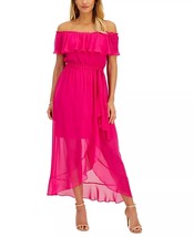 SL FASHIONS Ruffle Off-The-Shoulder Maxi Dress Azalea Size 18 $99 - £35.03 GBP