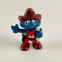 Schleich The Smurfs Cowboy Western PVC Collectible Figure Vintage Peyo 1981 Toy - $14.80