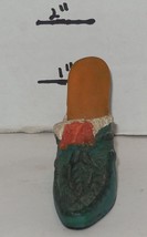 Collectible Ceramic Decorative 1.5&quot; Green High Heel Mule SHOE Fashion Fi... - $15.43