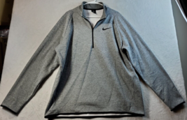 Nike Sweatshirt Mens XL Gray 100% Polyester Long Casual Sleeve Logo 1/4 ... - $22.15