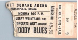 The Moody &#39;Blues&#39; Concert Ticket Stub Novembre 6 1978 Indianapolis Indiana - £43.43 GBP