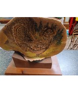 11&quot; Tree Shelf Conk Mushroom Ruffled Grouse Folk Art Vintage Display Sta... - $122.88 CAD