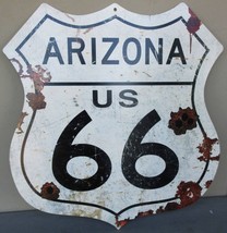 Arizona Route 66 Rustic Jumbo Metal Sign 28&quot; by 26&quot; - $75.00