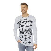 Rer mens aop brushed polyester long sleeve t shirt with the mountains are calling print thumb200