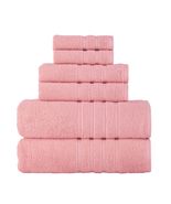 Pink Hotel and Spa Quality 6 Piece Bath Towel Set 100% Turkish Cotton Soft