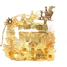 2003 Santa&#39;s Arrival Danbury Mint Christmas Ornament Gold Plated Collection - £26.95 GBP