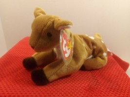 Ty Beanie Baby &quot;Whisper&quot; Stuffed Animal Fawn with Tag Errors &amp; Tag Protector - £116.85 GBP