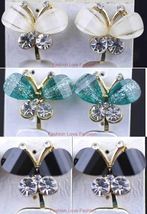 1 PAIR Clip-On Butterfly Stud Earrings Pick Up One Color - $36.35 MXN
