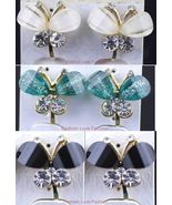 1 PAIR Clip-On Butterfly Stud Earrings Pick Up One Color - €1,70 EUR