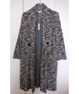 MAX STUDIO LADIES BLACK/IVORY OPEN FASHION COAT-M-NWT-$158.-CUTE-POLY/CO... - $113.12 CAD