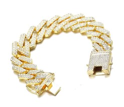 Diamond Gold Chain for Men Iced Out,20MM Rhombus - £41.15 GBP