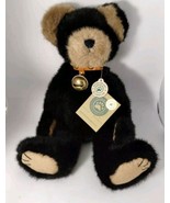 Boyds Bears Burlington P Beanster Black Plush Bear with Bell Collar &amp; Tags - $40.32 CAD