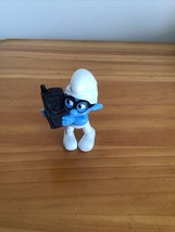 McDonalds Brainy Smurf with Cell Phone Figure McDonalds Happy Meal Toy Peyo 2011 - £3.19 GBP