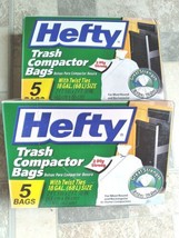 Hefty Trash Compactor Bags 18 Gallon Backpack Liner Lot of 2 Boxes 10 Bags - £26.40 GBP
