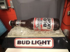 Vintage Bud Light Beer Sign Large Bottle Pool Table Lamp Display - £451.06 GBP