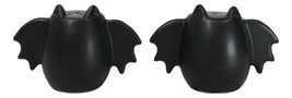 Black Bat Wings Silhouette Abstract Ghost Bats Ceramic Salt And Pepper Shakers - £13.58 GBP