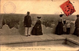 Vintage RPPC- PARIS-VUE Prise Au Sommet De L&#39;ARC-DE-TRIOMPHE c.1907 BK43 - £4.67 GBP