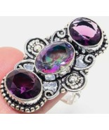 Mystic Topaz ArtDeco Mucha Bohemian Tribal BellyDance Silver Ring - $95.72 CAD