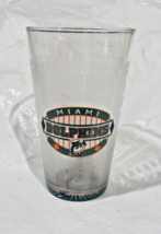 NFL Miami Dolphins Name Over Logo in Pinstriped Design 16 oz Pint Glass - £14.20 GBP