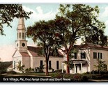 First Parish Church and Court House York Village Maine ME UNP DB Postcar... - $3.91