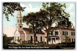 First Parish Church and Court House York Village Maine ME UNP DB Postcar... - $3.91
