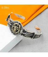 925 sterling silver shiva trident design adjustable bangle bracelet cuff243 - $207.34 CAD