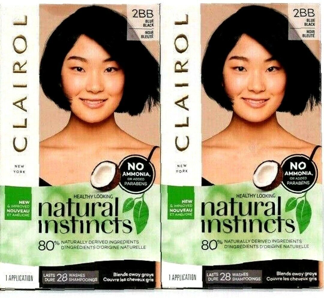 2 Clairol Natural Instincts 2BB Blue Black Hair Color-NO CONDITIONERS In BOX - $16.80