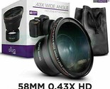 58MM 0.43x HD Wide Angle Lens for Canon Rebel T6i T6 T6S T5i T5 T4i T2i ... - $64.32