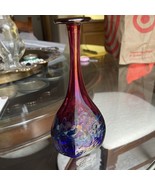 Stunning MCM Dichroic Art Deco Glass Bud Vase 12” - £132.35 GBP