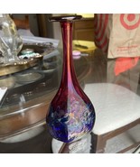 Stunning MCM Dichroic Art Deco Glass Bud Vase 12” - $168.26