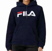 FILA® ~ Size XS ~ Navy Blue ~ Sherpa ~ Pullover ~ Hooded Sweatshirt ~ Jacket - £23.91 GBP