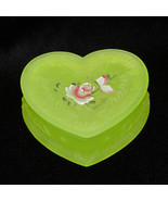 Boyds Crystal Art Glass Heart Shaped Trinket Box Hand-painted Rose, Vase... - £38.12 GBP