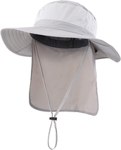 Outdoor  Mesh Sun Hat Wide Brim Fishing Hat with Neck Flap - $28.87