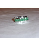 AFRICAN GREEN EMERALD OVAL BAND RING, 925 STERLING, SIZE 7, 1.70(TCW), 4... - $123.48 CAD