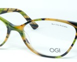 OGI 9106 1912 Orange Grün Braune Streifen Brille 53-16-145mm Japan - £67.36 GBP
