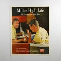 Vtg Miller High Life Beer Champagne of Bottle Beer Winston Cigarettes Print Ad - £10.45 GBP