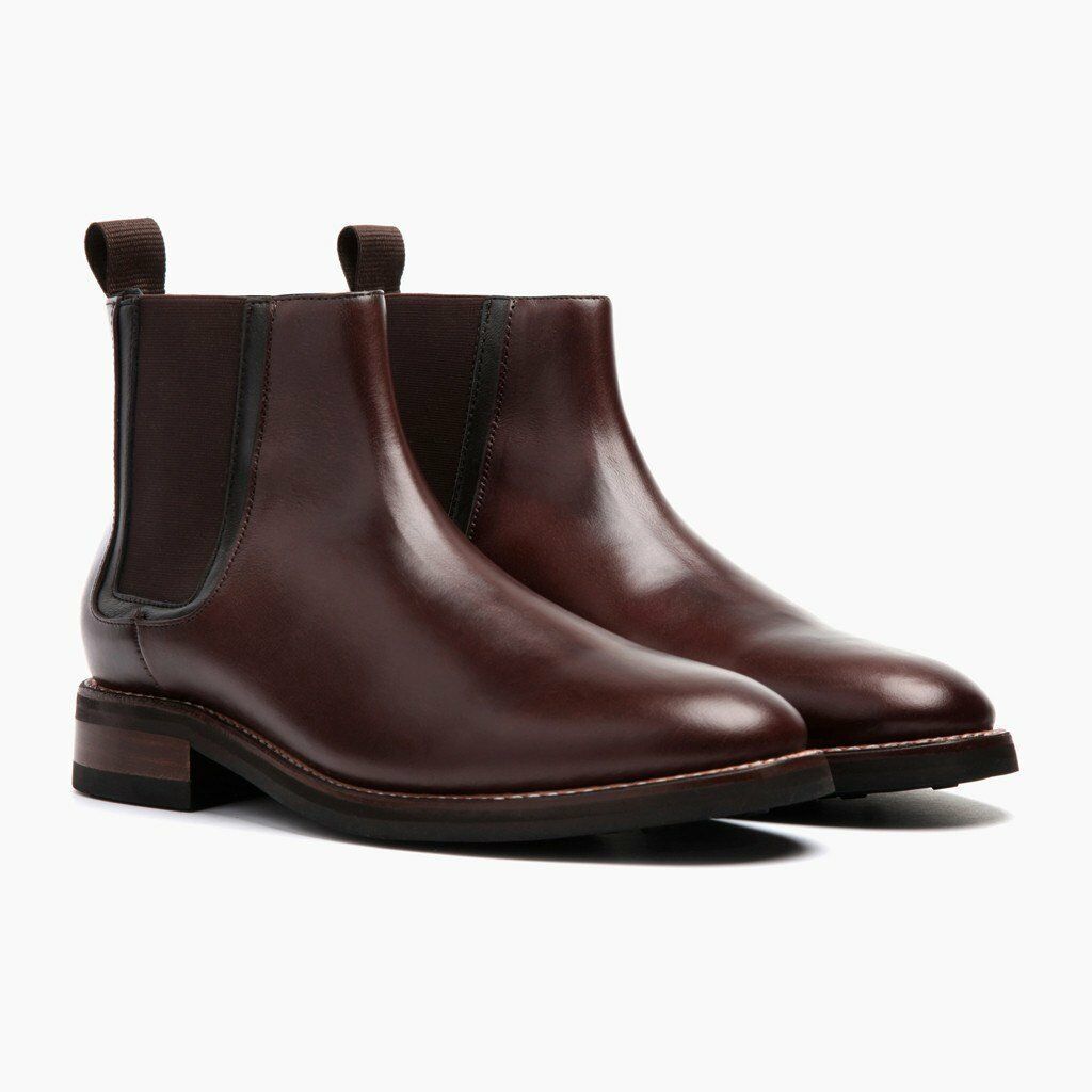 Men's Brown Color Chelsea Jumper Slip On High Ankle Real Leather Boots US 7-16
