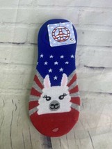 Llama Stars Patriotic No-Show Socks 2 Pairs Shoe Size 4-10 Sock Size 9-1... - £4.43 GBP