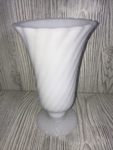 E.O.Brody milk glass pedestal flower vase MJ 52 - $17.77