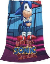Adventures of Sonic the Hedgehog Large Plush Blanket 60&quot;x50&quot; Fleece Throw Soft - £18.58 GBP