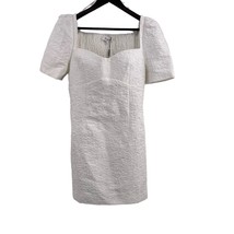 Elliatt Feminise Textured Puff Sleeve Mini Dress Large White New - £76.45 GBP