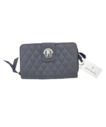 Vera Bradley RFID Turnlock Zip Around Organize Wallet Carbon Gray Microf... - $468.00 MXN