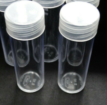 Lot of 2 BCW Dime Round Clear Plastic Coin Storage Tubes w/ Screw On Caps - £5.10 GBP