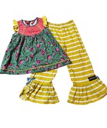 Matilda Jane Girls Sights to See Tunic Top &amp; Yellow Stripe Pants Outfit ... - £38.22 GBP