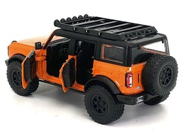 2021 Ford Bronco Orange with Black Stripes and Roof Rack &quot;Just Trucks&quot; Series 1/ - £35.28 GBP