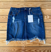kancan NWT Women’s Distressed raw Hem mini skirt size M blue s8 - £11.55 GBP
