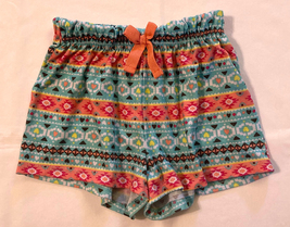 Komar Kids knit shorts girl&#39;s size S Small 7-8 multicolor with orange bow - £2.39 GBP